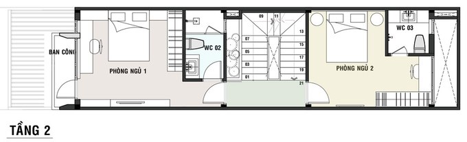 bản vẽ mẫu nhà ống 3 tầng hiện đại với 3 phòng ngủ 